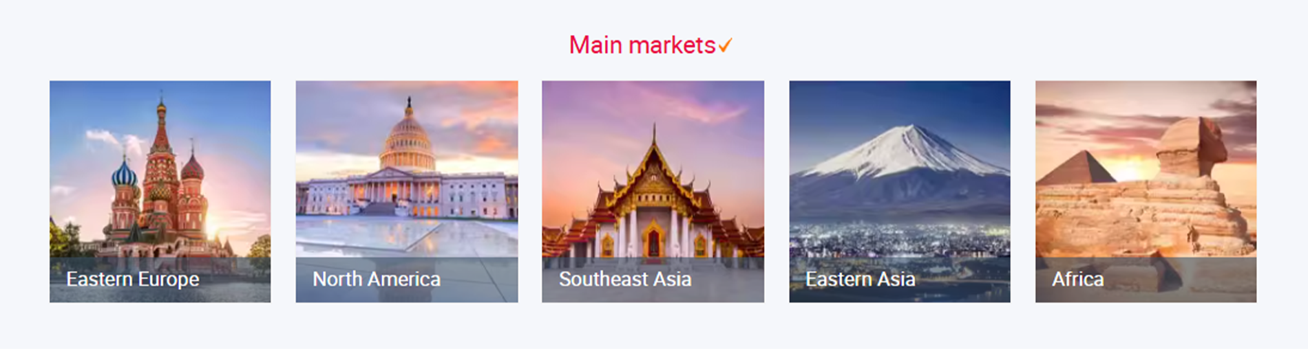 CO-WIN Machinery Main Markets - Global Sales Regions: Eastern Europe, North America, Southeast Asia, Eastern Asia, Africa