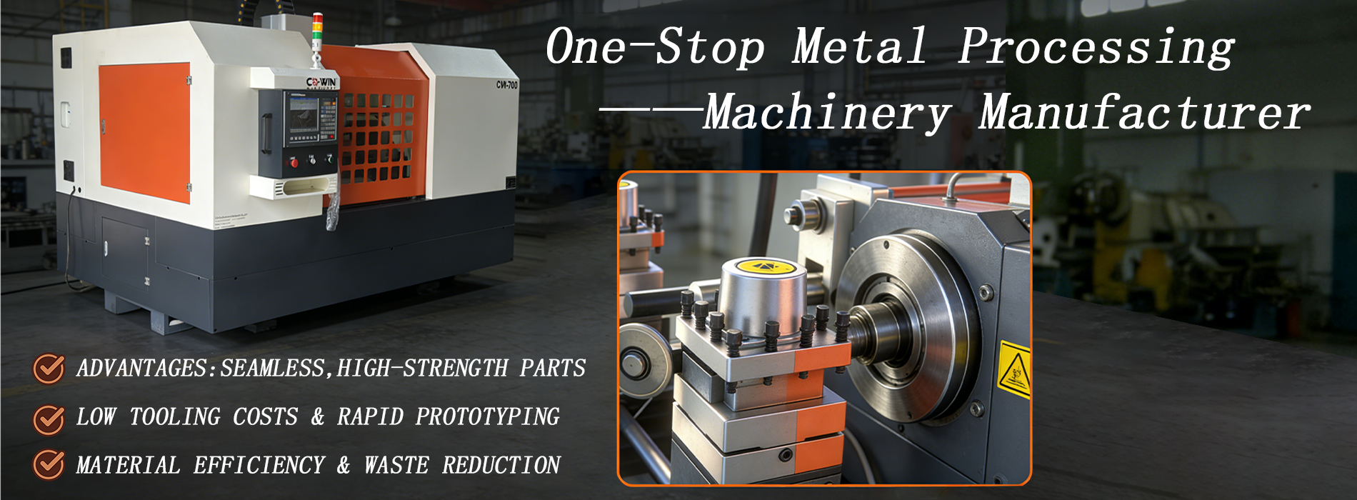 CO-WIN One-Stop Metal Processing Machinery Manufacturer - OEM/ODM Customized CNC Metal Spinning Machine | Factory Production Line Equipment